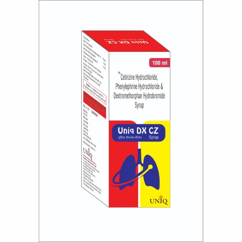 Uniq DX CZ 100ml - Cetirizine hydrochloride phenylephrine hydrochloride and dextromethorphan hydrobromide syrup